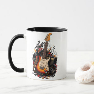 Mug Guitare électrique rétro et amplificateur double f