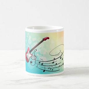 Mug Guitare électrique Rock and Roll Notes de musique