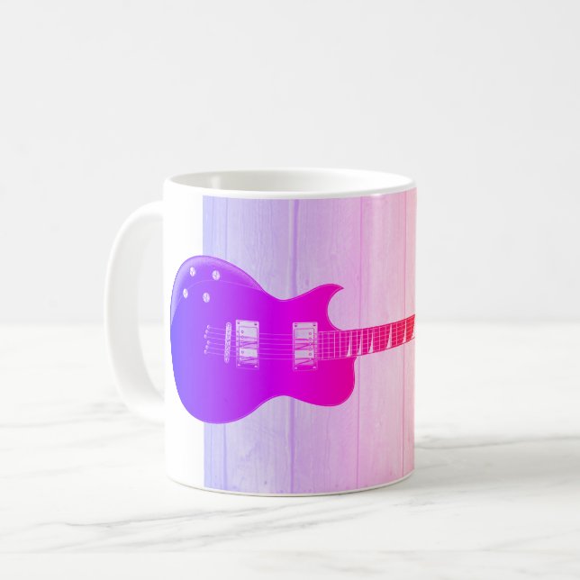 Mug Guitare électrique & Wood Pop Art (Devant gauche)