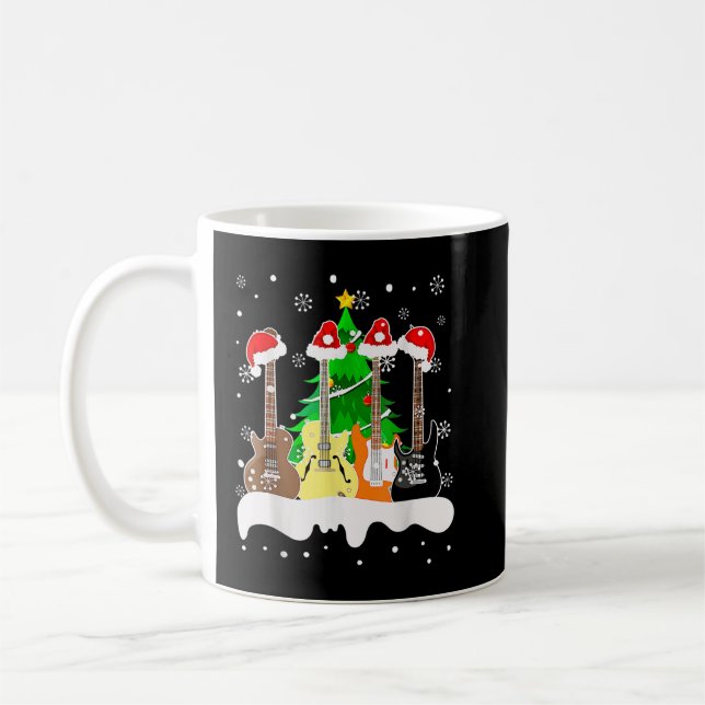 Mug Guitare Père Noël Arbre De Noël De Neige Pour Les  (Gauche)