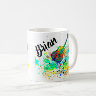 Mug Guitare personnalisée et éclaboussure d'accords