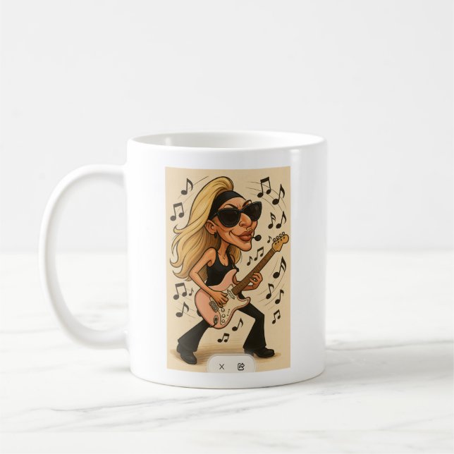 Mug Guitare Rockin' Femme Sauvage (Gauche)