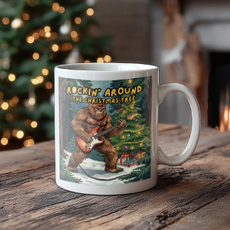 Mug Guitare Sasquatch faisant Rockin' Around Christmas