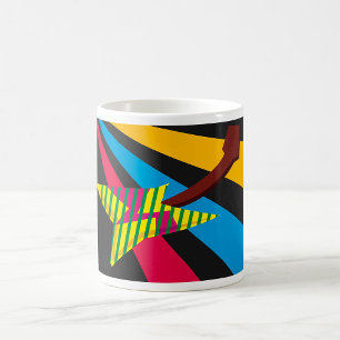 Mug Guitare vibrante avec des rayures géométriques