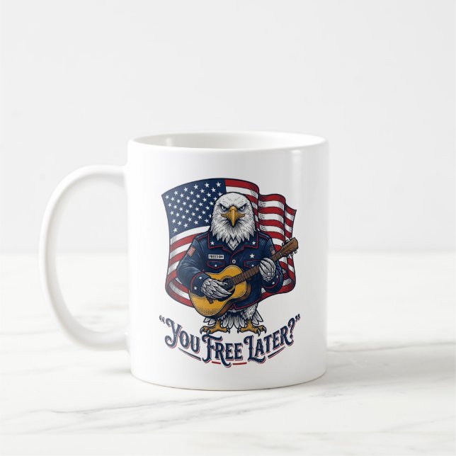 Mug Guitare Vintage Eagle Patriotique (Gauche)