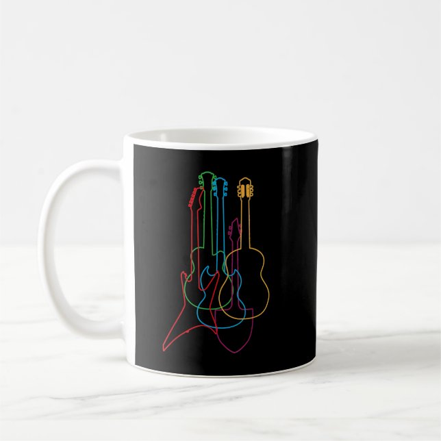 Mug Guitares Colorées Électriques Acoustiques Classiqu (Gauche)