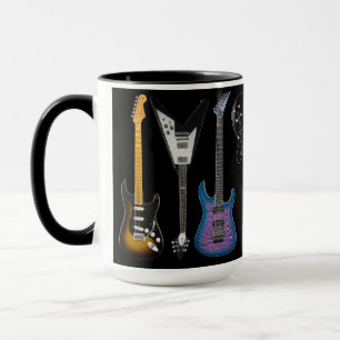 Mug Guitares électriques personnalisées noires