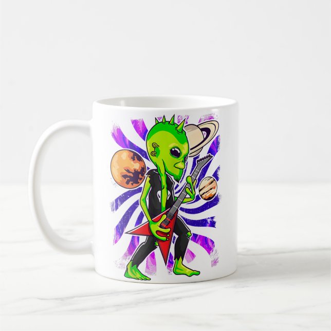 Mug Guitariste Alien Jouant de la Guitare Électrique U (Gauche)
