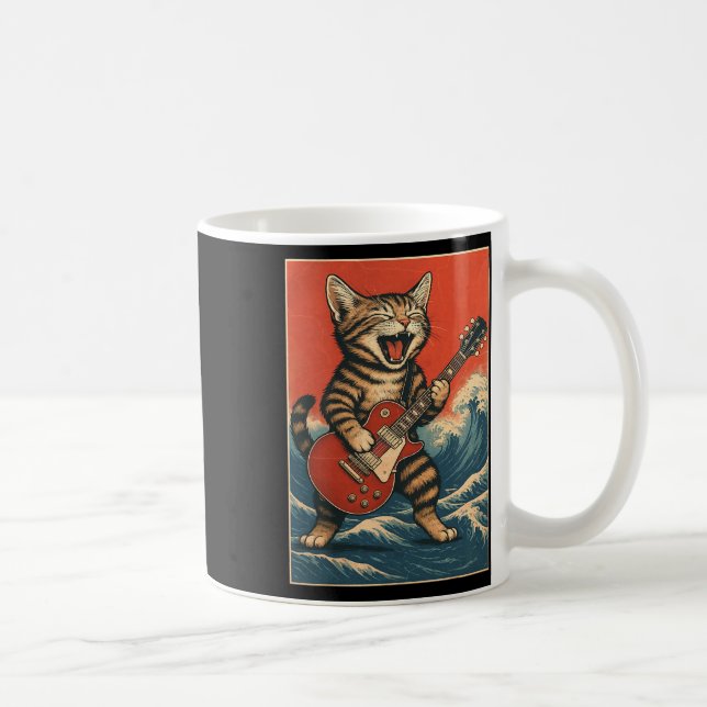 Mug Guitariste de surf Rock And Roll Amateur de chat d (Droite)