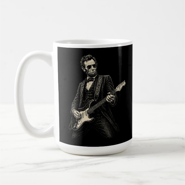 Mug Guitariste génial de Lincoln Gravure vintage (Gauche)