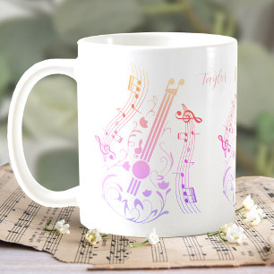 Mug Guitariste Guitare Lecteur Musique Rose Nom person