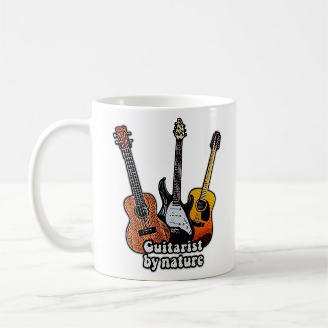 Mug Guitariste par nature. guitares colorées (Gauche)