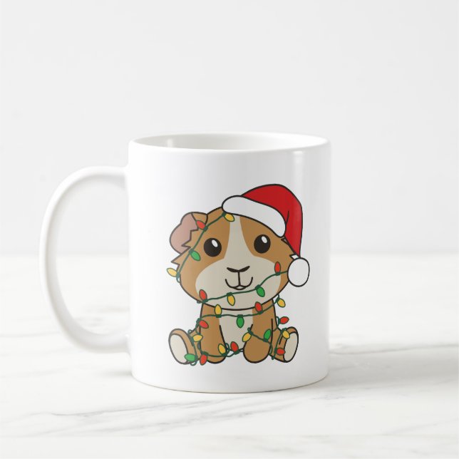 Mug Guniea Cochon Noël Animaux d'hiver Vacances (Gauche)