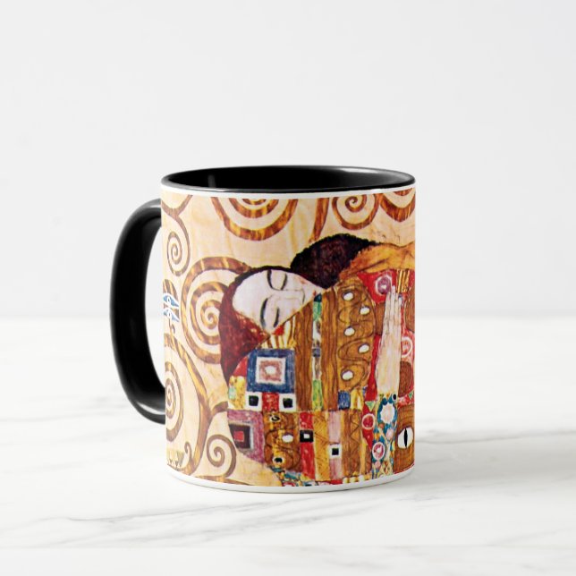 Mug Gustav Klimt - Le Baiser - Peinture d'art fin (Devant gauche)