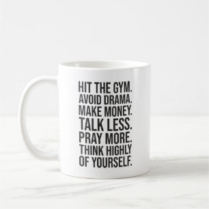 Mug Gymnase, Argent, Prière - Motivation du succès