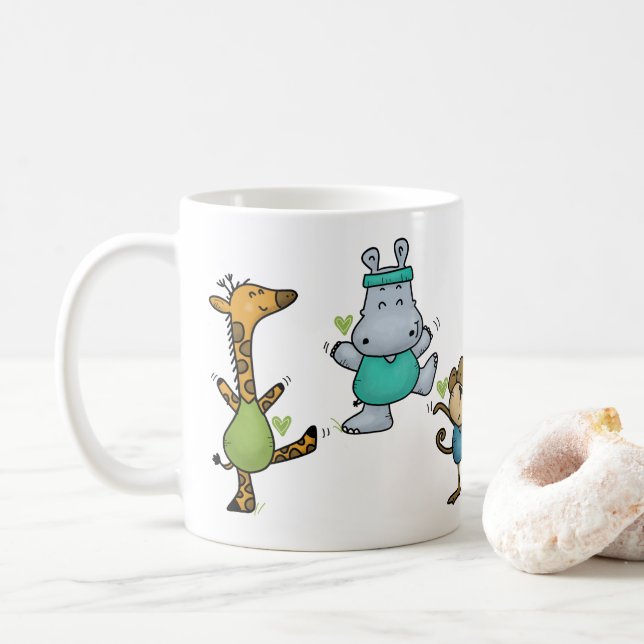 Mug Gymnase Jungle Exercice Animaux (Avec donut)