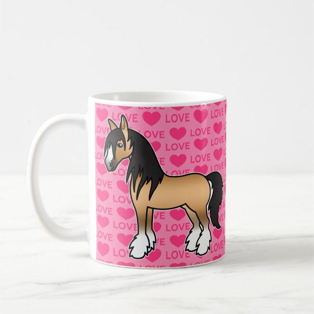Mug Gypsy Vanner Shire Cartoon Buckskin Amour (Gauche)