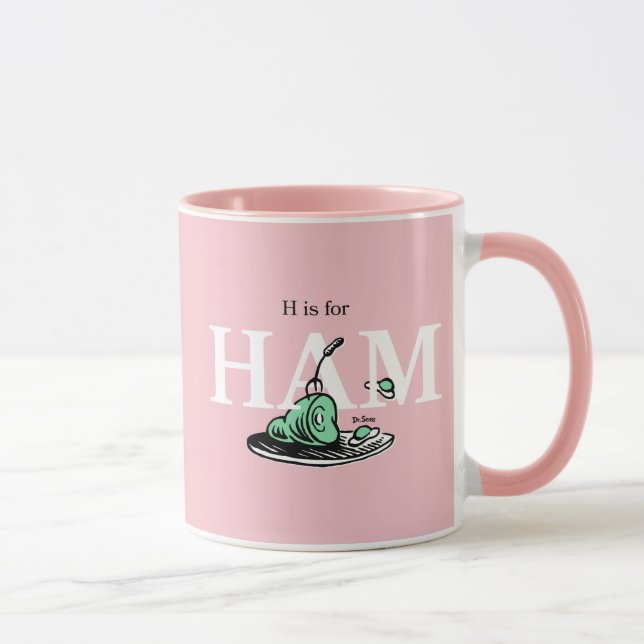 Mug "H pour JAMBON" | Conception de l'alphabet (Droite)