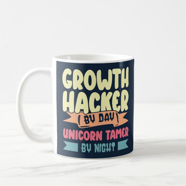 Mug Hacker de croissance par jour Unicorn Tamer par nu (Gauche)