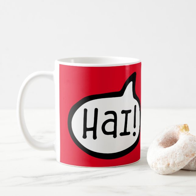 Mug Hai ! Bonjour à Manx, Île de Man (Avec donut)