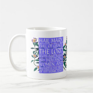 Mug Hail Mary Ave Maria Prière catholique latine/angla