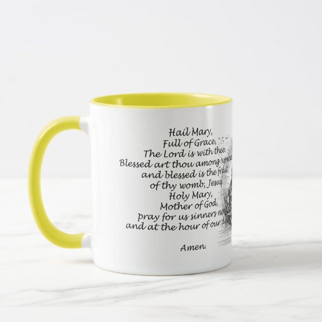 Mug Hail religieux Mary Prayer cite des mots (Gauche)