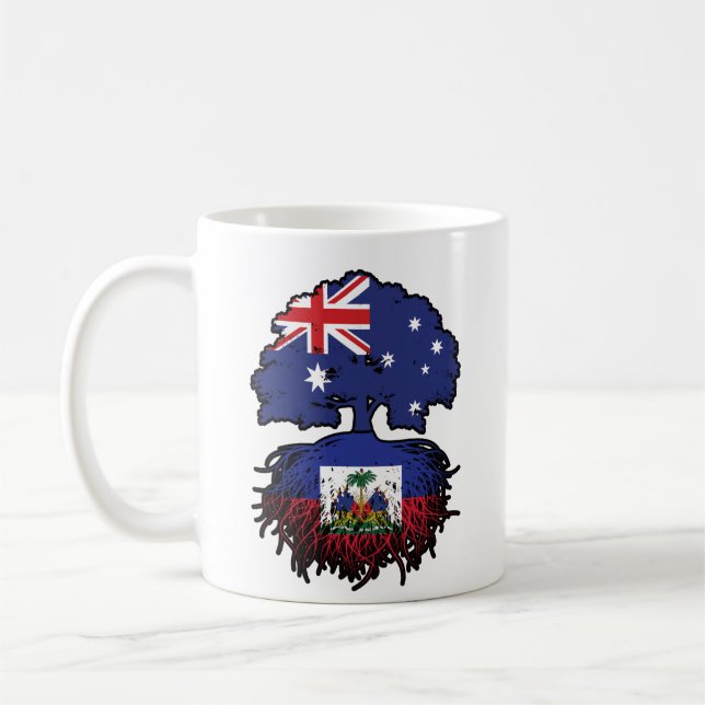 Mug Haïti Haïti Australie Australie drapeau des racine (Gauche)
