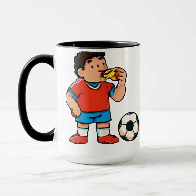 Mug Half Time Snack – Funny Soccer Pizza (Gauche)