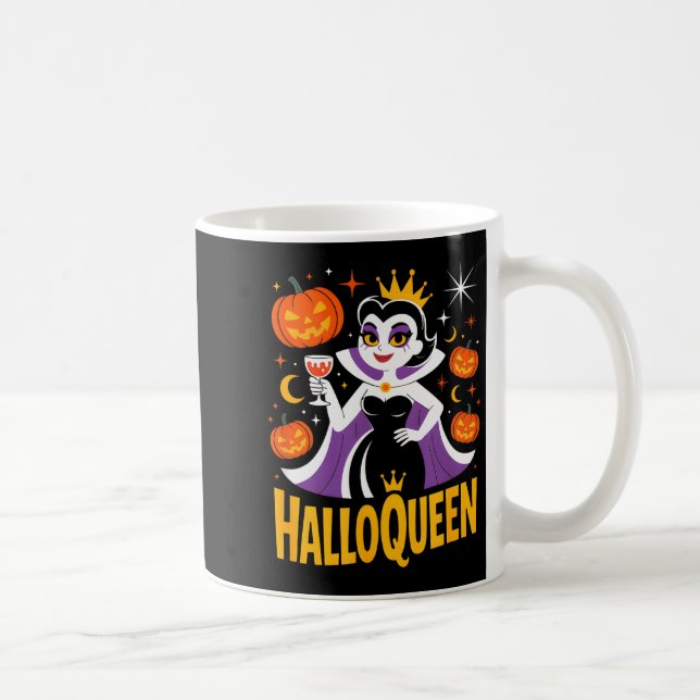 Mug Halloqueen Retro Vamre Queen Halloween Pumpkins Ba (Droite)