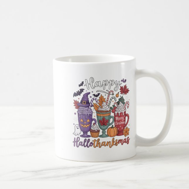 Mug Hallothanksmas Joyeux Halloween Lover café Hallowe (Droite)
