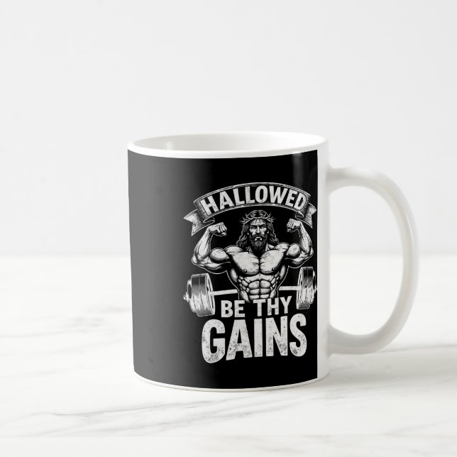 Mug Hallow Be Thains Christian Workout Gym Jesus (Droite)