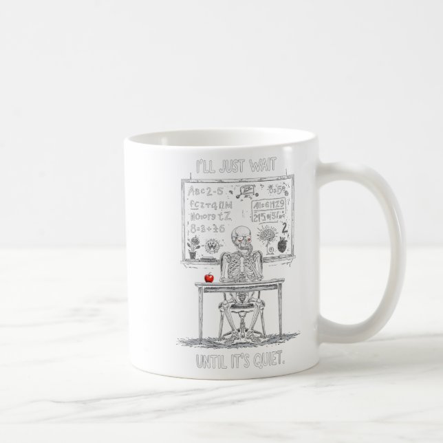 Mug Halloween 2025 Funny calme squelette enseignant mi (Droite)