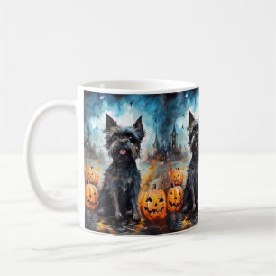 Mug Halloween Affenpinscher avec la peur Citrouille
