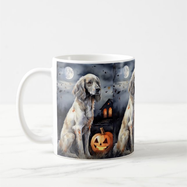 Mug Halloween Anglais Setter Avec Scentation Citrouill (Gauche)
