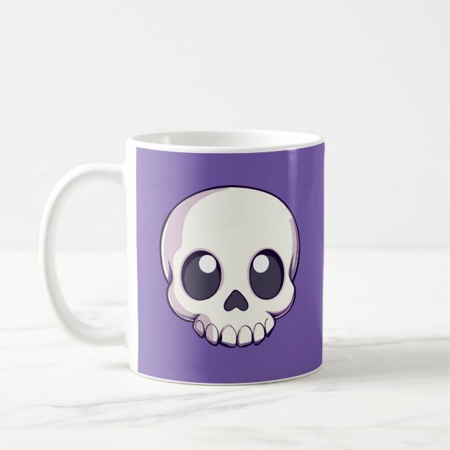 Mug Halloween au crâne de caricature mignon (Gauche)