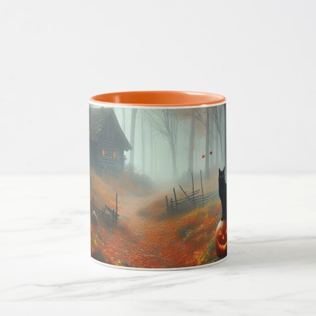 Mug Halloween/Automne/Automne/citrouille/chat (Centre)