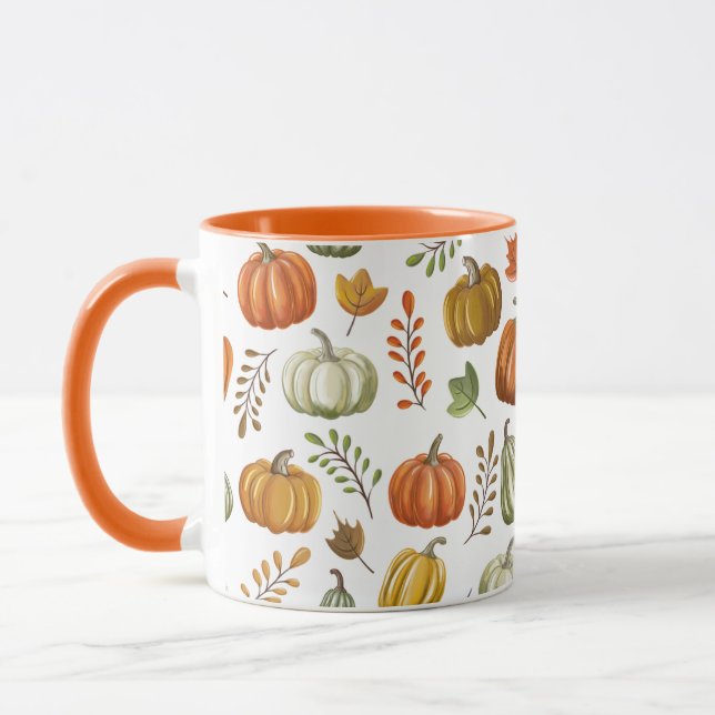 Mug Halloween avec citrouilles - Blanc (Gauche)