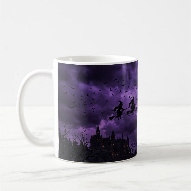 Mug Halloween avec Lune et Sorcière (Gauche)