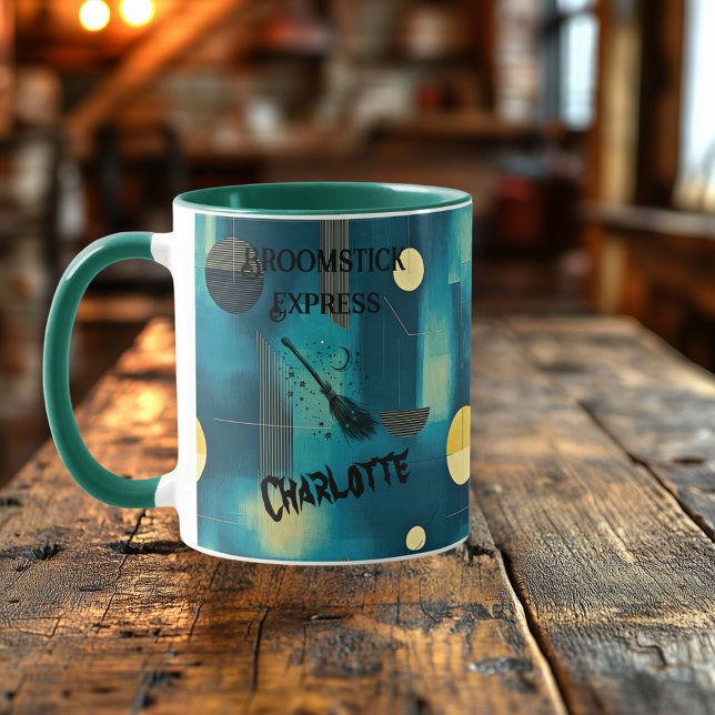 Mug Halloween - Balai Ensorcelé Vert Foncé (Créateur téléchargé)