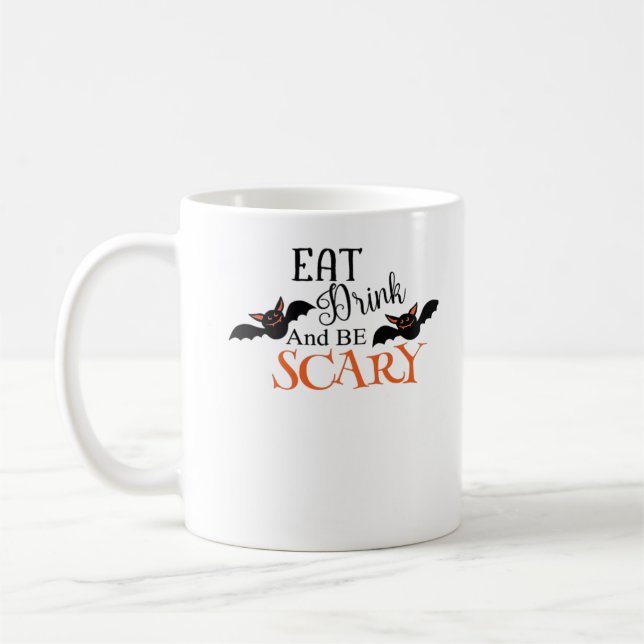 Mug Halloween Bats Be Scary Funny Meme (Gauche)
