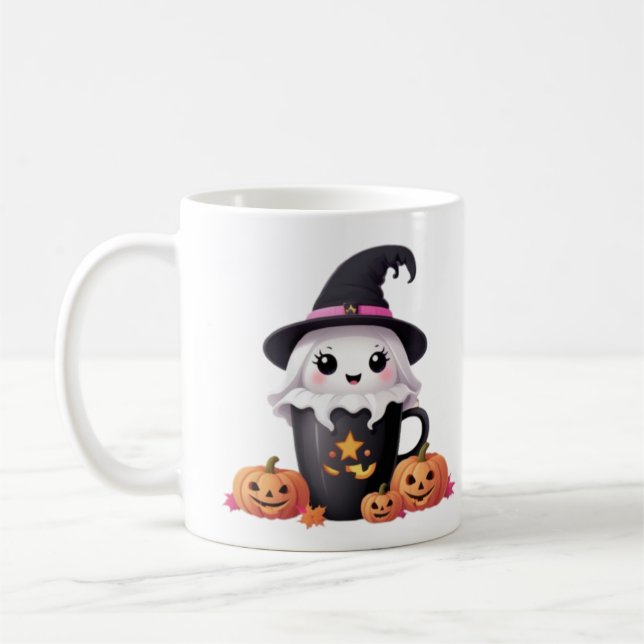 Mug halloween bébé mignon fantôme avec muqueuse casque (Gauche)