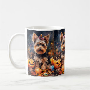 Mug Halloween Biewer Terrier Avec La Peur Citrouille