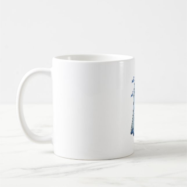 Mug Halloween bleu Denim Ghost et chat (Gauche)
