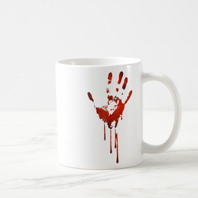 Mug Halloween Bloody Hand Imprimer costume Zombie (Droite)
