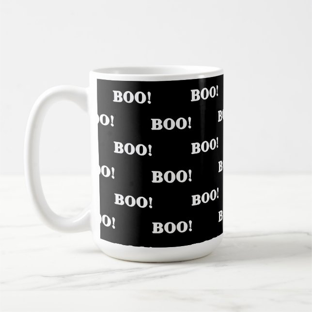Mug Halloween Boo Noir Blanc (Gauche)