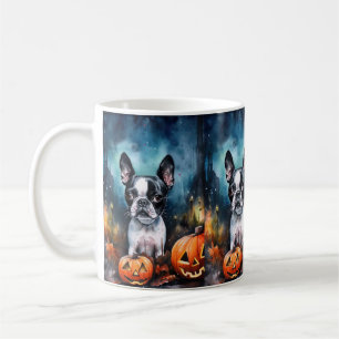 Mug Halloween Boston Terrier avec la peur Citrouille