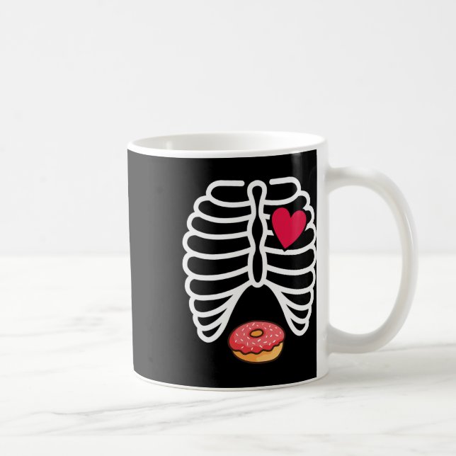 Mug Halloween Cage Rib Donut Lover Skeleton Drôle Femm (Droite)