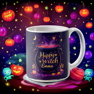Mug Halloween Cauldron Personnalisé Happy Witch