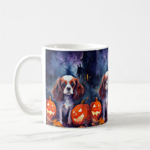 Mug Halloween Cavalier King Charles Citrouille espagno