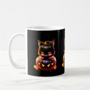 Mug Halloween Chat noir Citrouille nuit Horreur